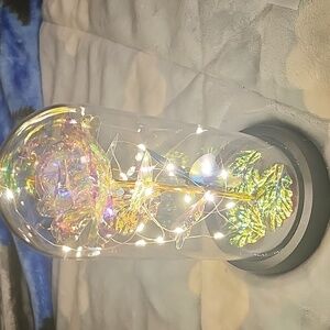Glass Encased Light up Rose with blue butterfly 🦋